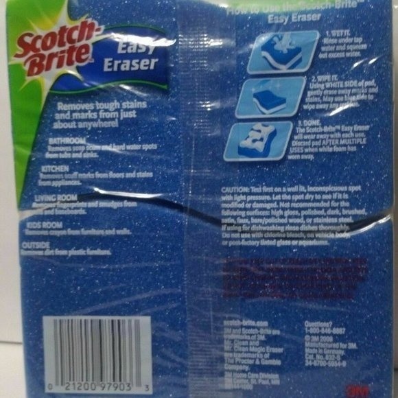 Scotch Brite Easy Eraser 3M Disposable Cleaning Pads 6 Packs (2 Per Pack) - Picture 7 of 13